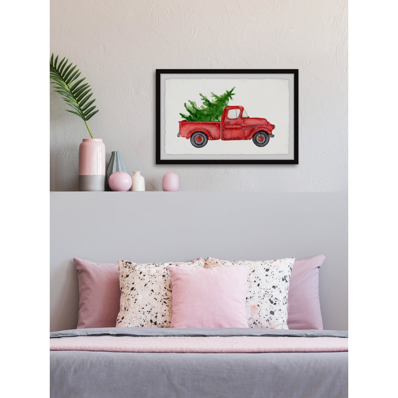 Rustic Red Pine Truck - Single Picture Frame Painting, 41cm H x 61cm W x 3.81cm D
