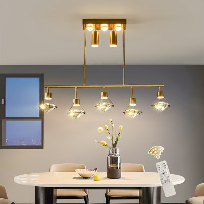 Gedral 10 - Light Crystal LED Dimmable Kitchen Island Linear Pendant