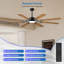 Grand ventilateur de plafond 72 pales de 72 pouces à 8 pales, moteur à courant continu réversible silencieux, ventilateur de plafond moderne intérieur / extérieur, adapté pour la cuisine, le salon et la terrasse, noir.