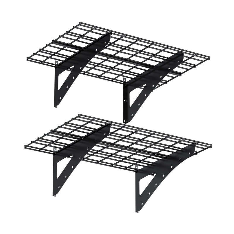 Tablette murale robuste pour le garage, 23,6 x 35,4 po Black, H 12 po x l 35,43 po x P 23,62 po