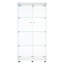 Vitrine éclairée en verre à 4 tablettes - blanc, 12 options de couleurs, H 65,7 po x l 31,43 po x l 14,27 po, verre trempé de 5 mm, panneaux en bois massif, armoire de rangement sécurisée à deux portes et 4 tablettes, éclairage, options par télécommande