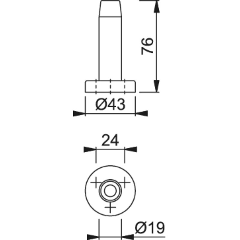 Amarvesh 76Mm Door Stop Concealed Rose