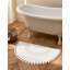Tapis de bain demi-lune blanc Savi Home 100 % coton avec bordure au crochet-185972401
