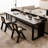 Black Rectangular Solid Wood desk-108772208