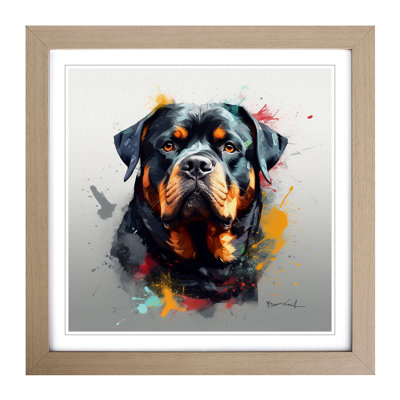 Rottweiler Conceptual No.1 - Single Picture Frame Print on Wood