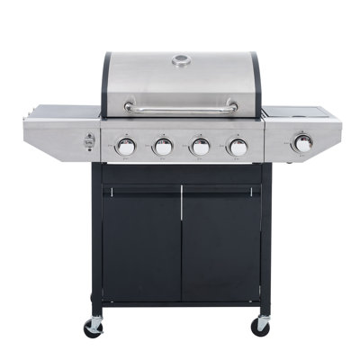 Mondawe 5 - Burner Countertop Liquid Propane Gas Grill with Side Burner and Cabinet