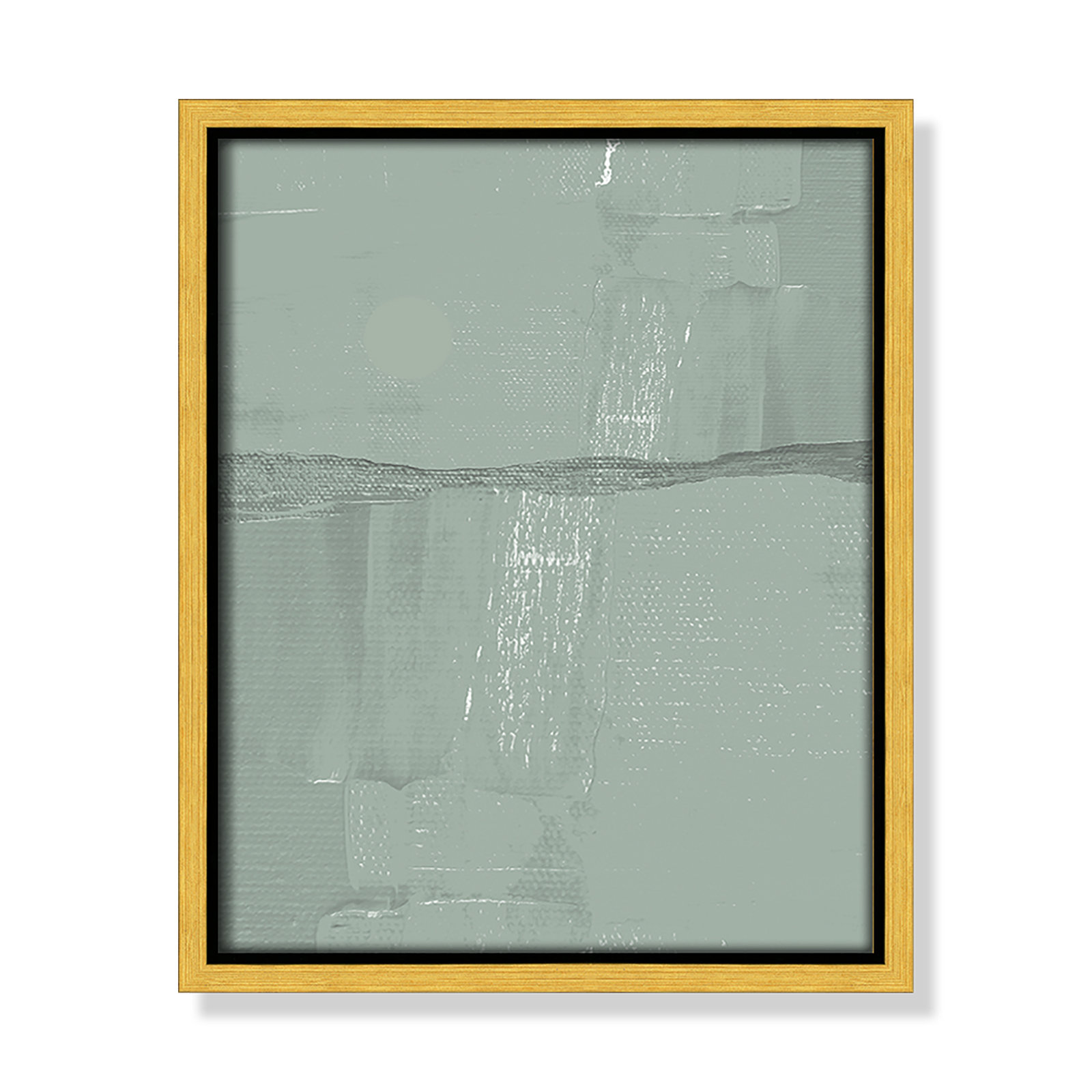 Attica "Sage Abstract" Print, 11.5" H x 9.5" W x 2" D, Gold 