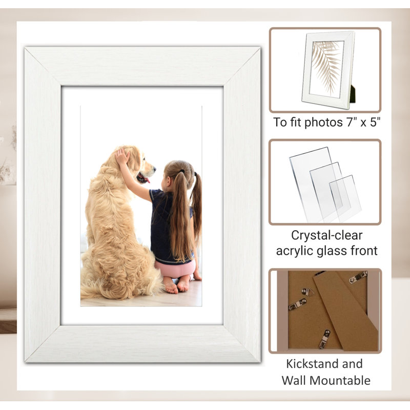 Matte Picture Frame with Mat, White