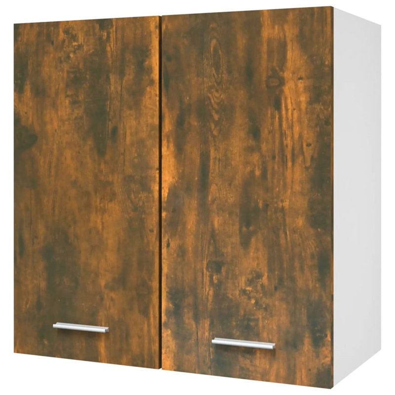 Black Hanging Glass Cabinet 60X31x60 Cm, Smoked Oak