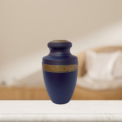 Rickson Handmade Leaves Metallic Finish Urn 