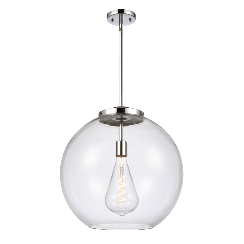 Luminaire suspendu simple à 1 lumière Ralph, Chrome poli