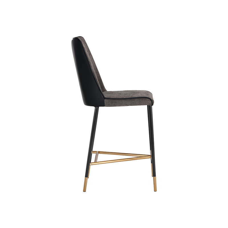 Klaus Upholstered Stool, Gray/Taupe, Counter Stool (25.75" Seat Height)