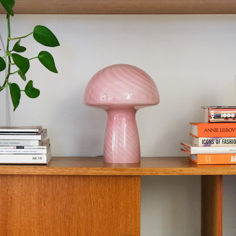 Petite lampe de table en verre, Rose, Rose