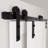 Black Rustic Classic Design Single Track Bypass Two Door Hardware Kit-99478685