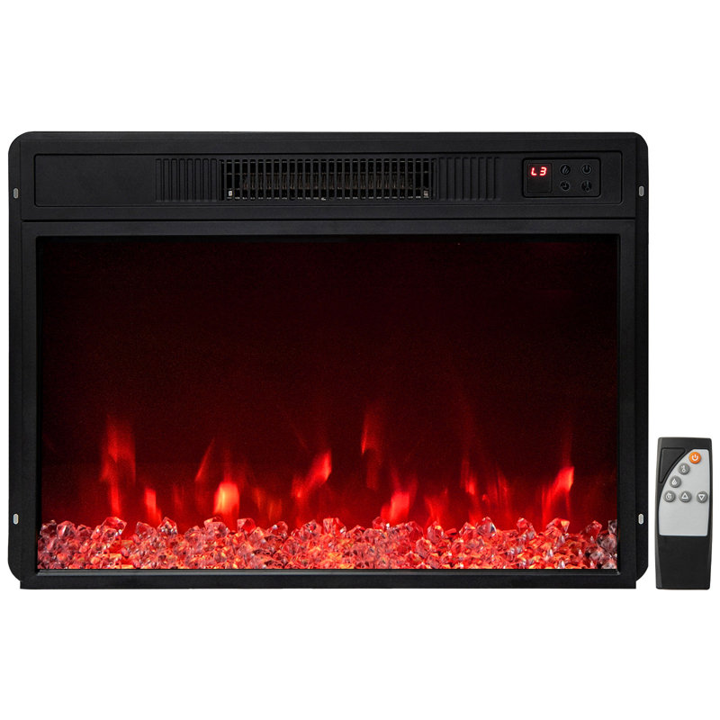 Foyer électrique encastré de 58 cm (23 po) avec télécommande, couleur de flamme réglable, 5 000 BTU