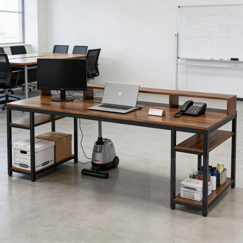 Bureau pour deux personnes avec tablettes ouvertes