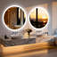 Round Lighted Wall Mounted Bathroom Mirror-1137819424