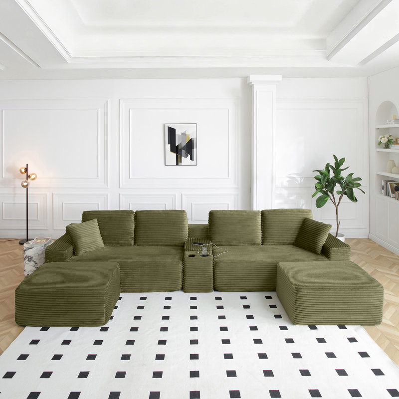 Canapé modulaire surdimensionné avec rangement USB