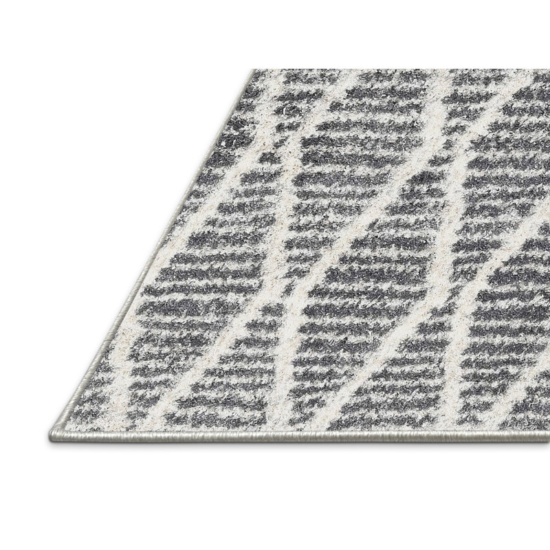 Tapis contemporain gris clair, Rectangle 5 pi x 7 pi