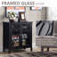 Buffet polyvalent à double porte en verre pour une organisation élégante-1326516671