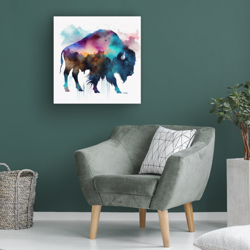 Art sur toile «Buffalo Ben Heine Buffalo», H 14 po x l 14 po