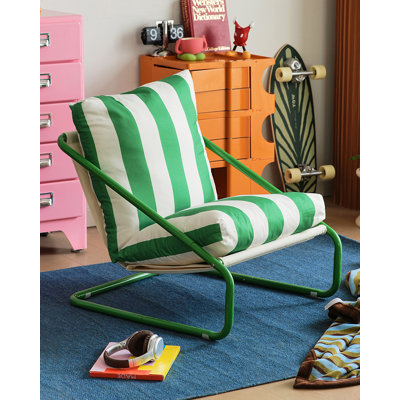 Chaise d'appoint en tissu de style moderne à rayures, pour le salon