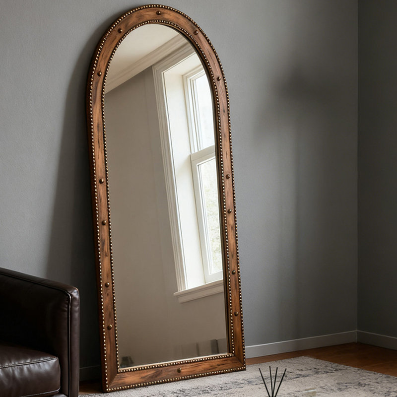 Half-Circle Manufactured Wood Full Length Mirrors, 74.8" H x 39.37" W