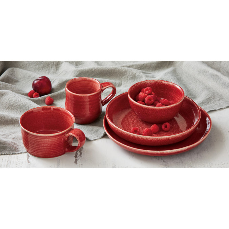 Reactive Glaze Plate, Red