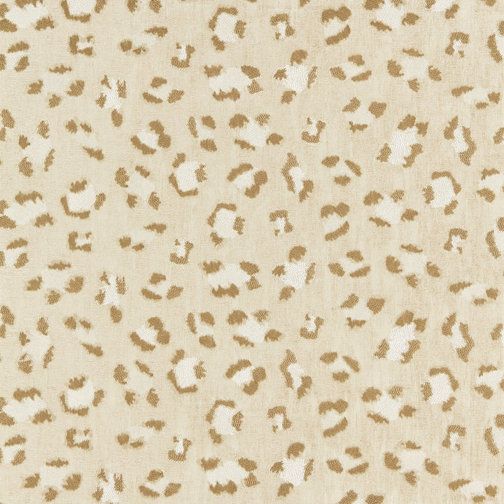 Jardin Broderie Leopard Fabric, Camel/Cream