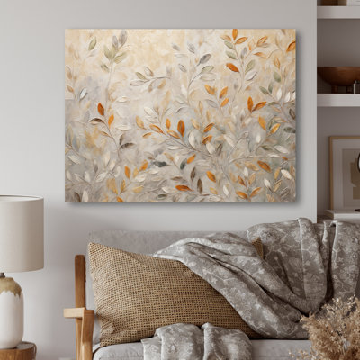 «Beige Botanical Impressions I», impression sur métal