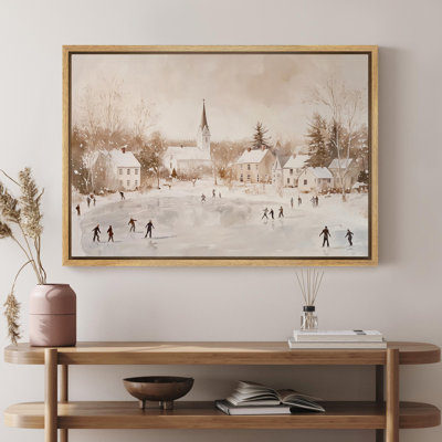 Œuvre d'art de village rétro vintage, paysage de neige, paysage d'hiver, photos murales de giclées sur toile, impression numérique
