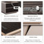 Bureau de direction multifonctionnel de luxe léger de 220 cm (86,61 po) – Armoire latérale à hauteur réglable électriquement avec boîtier de câbles multimédia et serrure à combinaison, bureau de direction à double rangement latéral-527394714