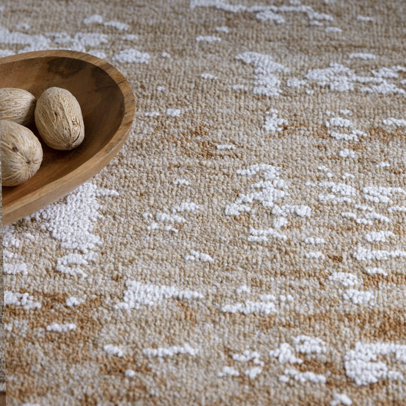 Dune Abstract Orange/Ivory Area Rug, Rectangle 240 x 340 cm