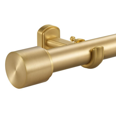 Tringle à rideaux de 1 1/8 po de diamètre, grande tringle à rideau télescopique 72-144 po robuste avec supports modernes réglables, or chaud