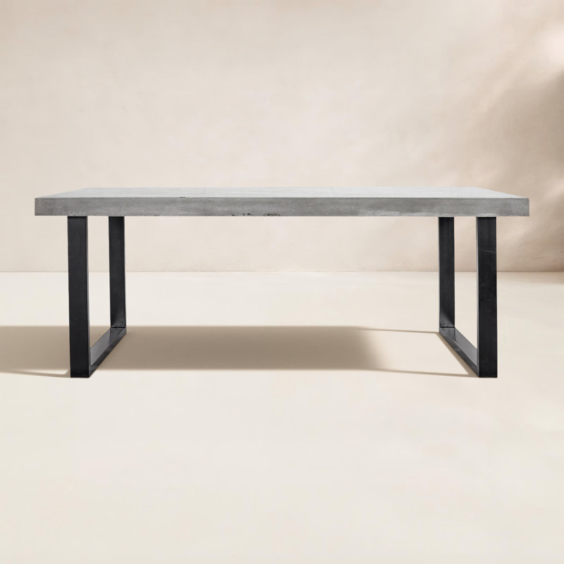 Jedrik Outdoor Dining Table, 30" H x 79" L x 39.5" W, Gray/Black 