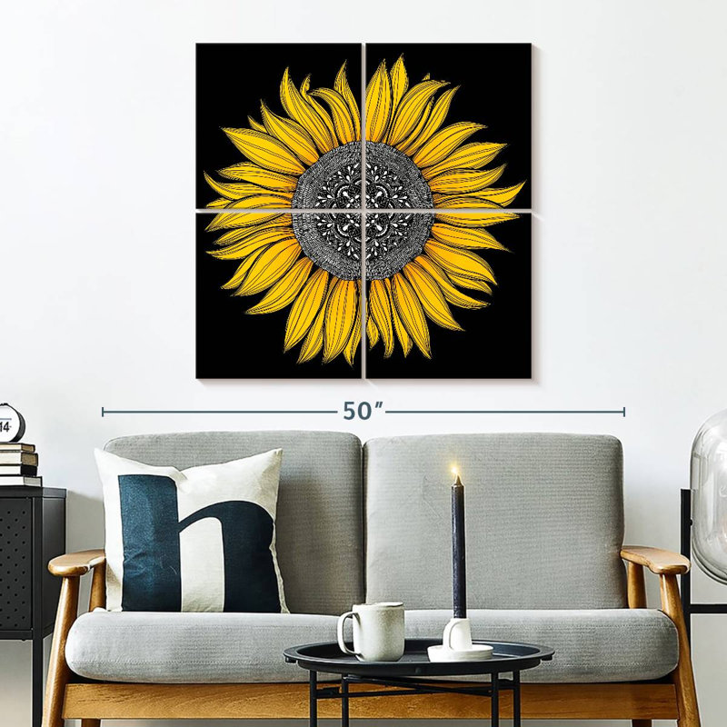 Harnek tournesol mandala, H 32 po x l 32 po