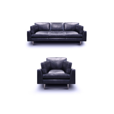 Ensemble de salon en cuir véritable 2 pièces Alcimon