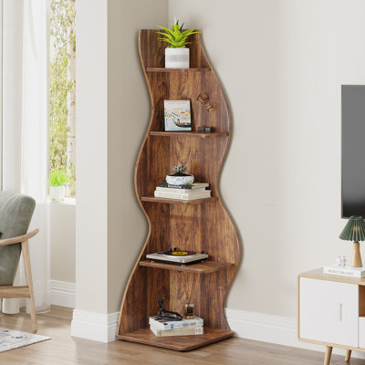177.3cm H x 121.92cm W Corner Bookcase