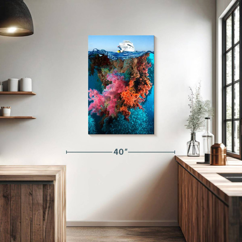 Aletra Yacht Over Rocky Reef, 36" H x 24" W