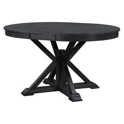Retro Functional Extendable Dining Table With A 12" Leaf For Dining Room And Living Room (Espresso)