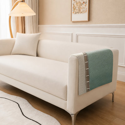 1-Piece Two-Tone Chenille Non-Slip Sofa Protector Pad for Seat, Backrest or Armrest, Pet-Friendly and Washable