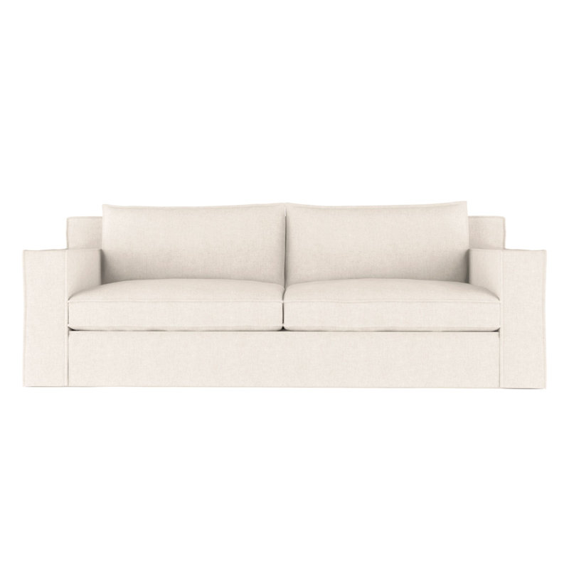 Canapé Mulberry, Velours moelleux albâtre, H 33 po x l 108 po x p 45 po, Patiné