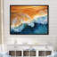 Bleu et orange, vue aérienne de plage rétro IV - art mural plage-168502093-168502105
