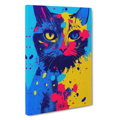 Paint Splat Cat No.1 - Wrapped Canvas