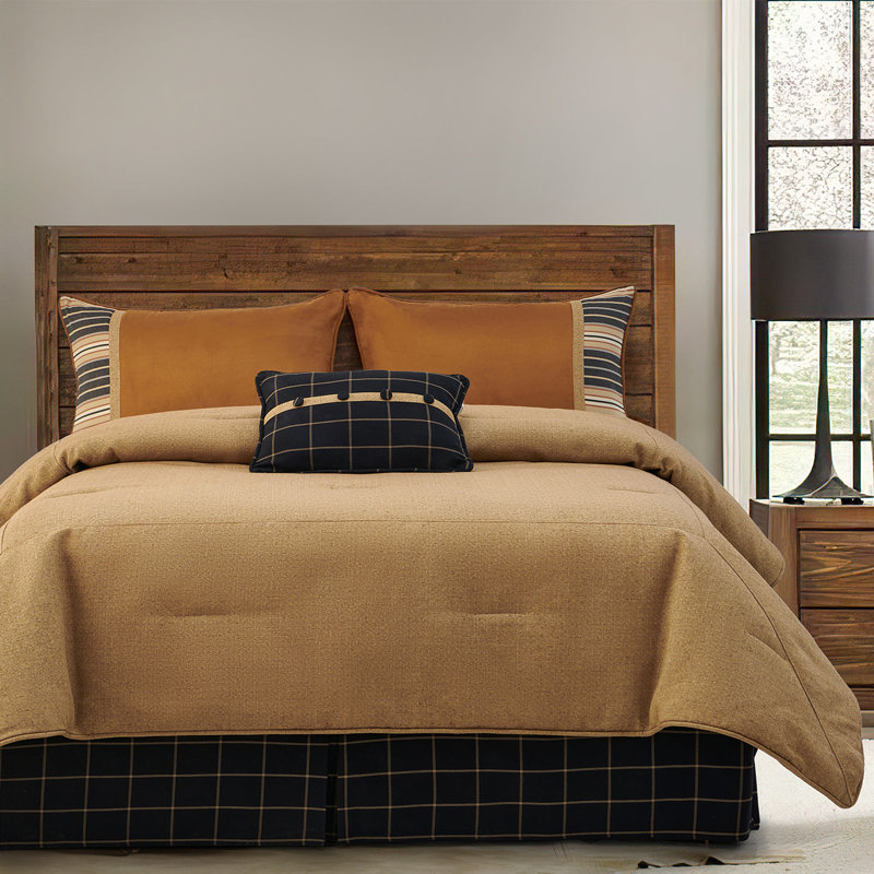 Ashbury Tan Tweed Classic Modern Rustic Lodge Comforter Set, Twin Comforter + 3 Additional Pieces