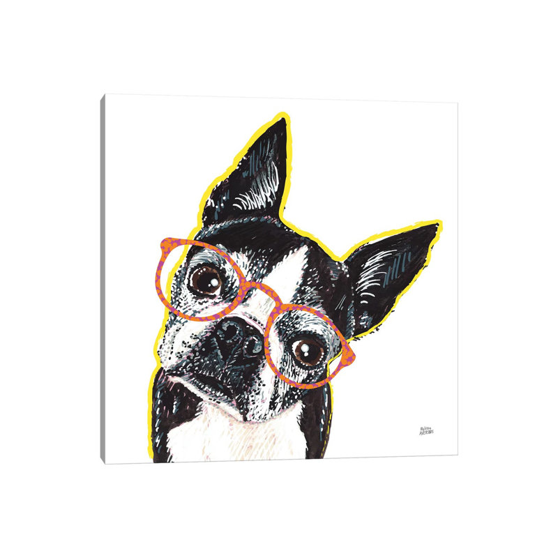 Bespectacled Pet IV by Melissa Averinos - Wrapped Canvas Painting, 45.72 cm H x 45.72 cm W x 1.91 cm D