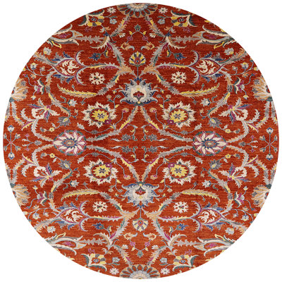 Tapis rouge / gris / vert Asoghig