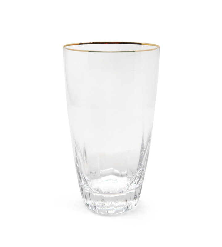 Highball Glasses with Gold Rim, 6 Pc