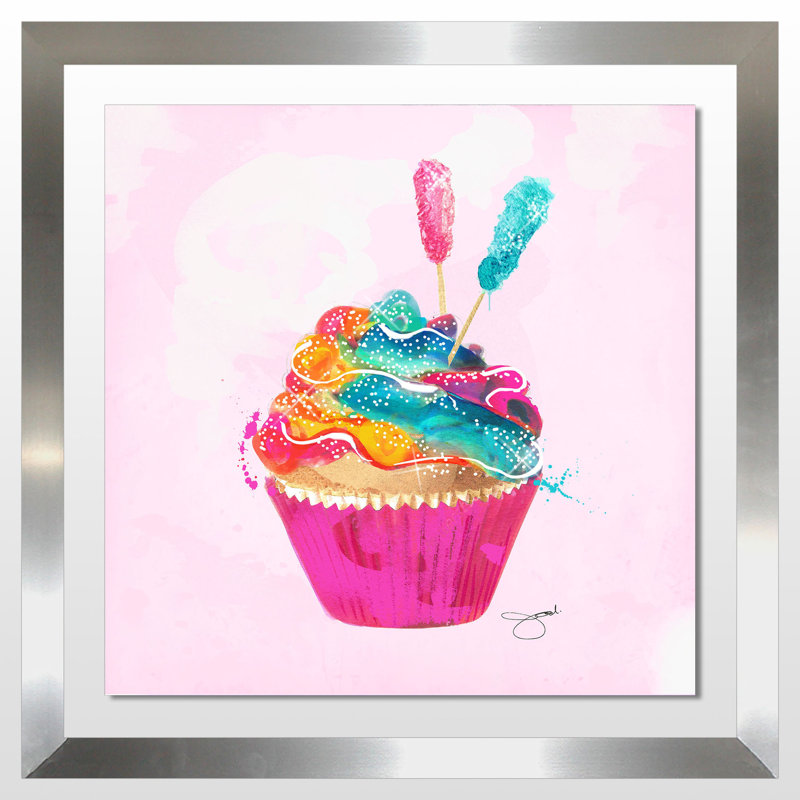 «Cupcake 2», impression, Encadrement argenté, H 25,5 po x l 25,5 po x P 1 po