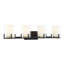Éclairage pour salle de bain 4 lumières Savon House Eaton en noir mat avec accents laiton chaud-2107429551-2107429550